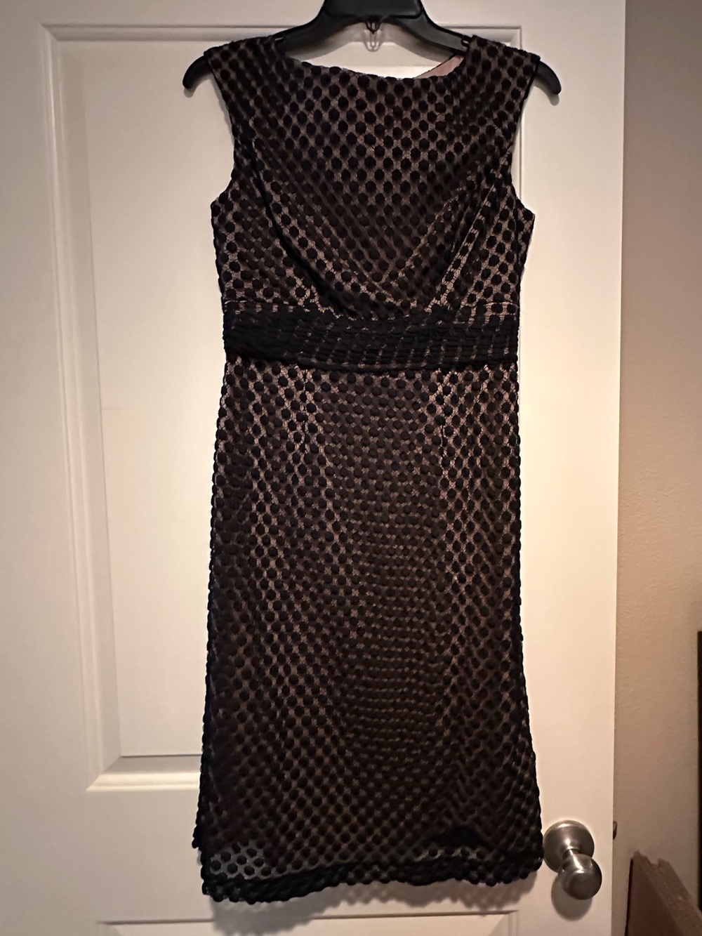 Adrianna Papell  Black Textured Sleeveless Dress